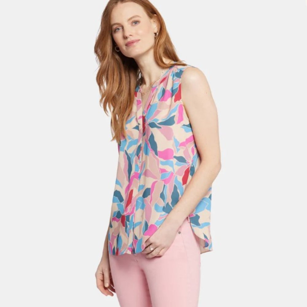 NYDJ Sleeveless Pintuck Blouse